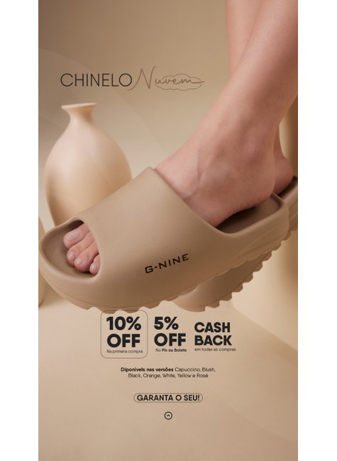 chinelo nuvem tratorado capuccino bege gnine